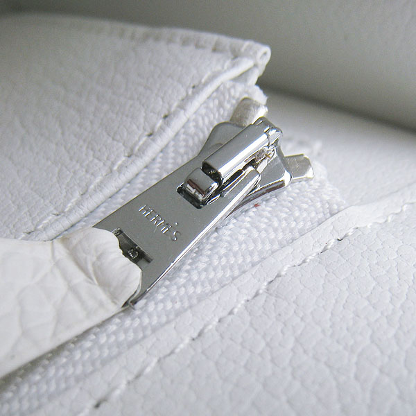 7A Hermes Oxhide Leather Message Bag White H017 - Click Image to Close